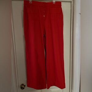 Halara Red High Waist Pull-On Wide Leg Work Pants NWT